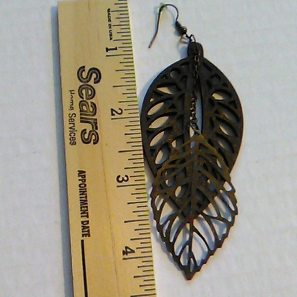 2 in one feather earrings - Picture 6 of 7